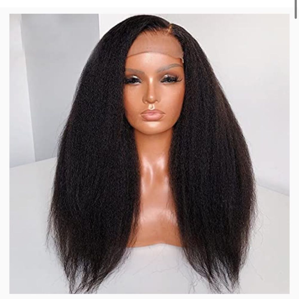 13x6 Pre Plucked Brazilian Kinky Straight lace wig 22 inch